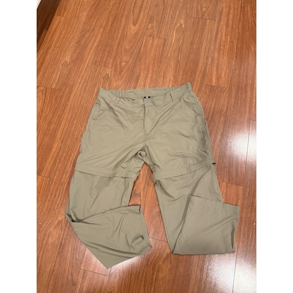 White Sierra Mens Beige Nylon Cargo Pants Straight Leg Size 2XL Regular Fit